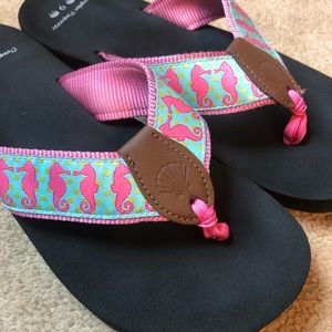 Douglass Paquette seahorse flip flops